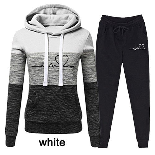 Casual Trackskuit Women Two Piece Set Suit Female Hoodies