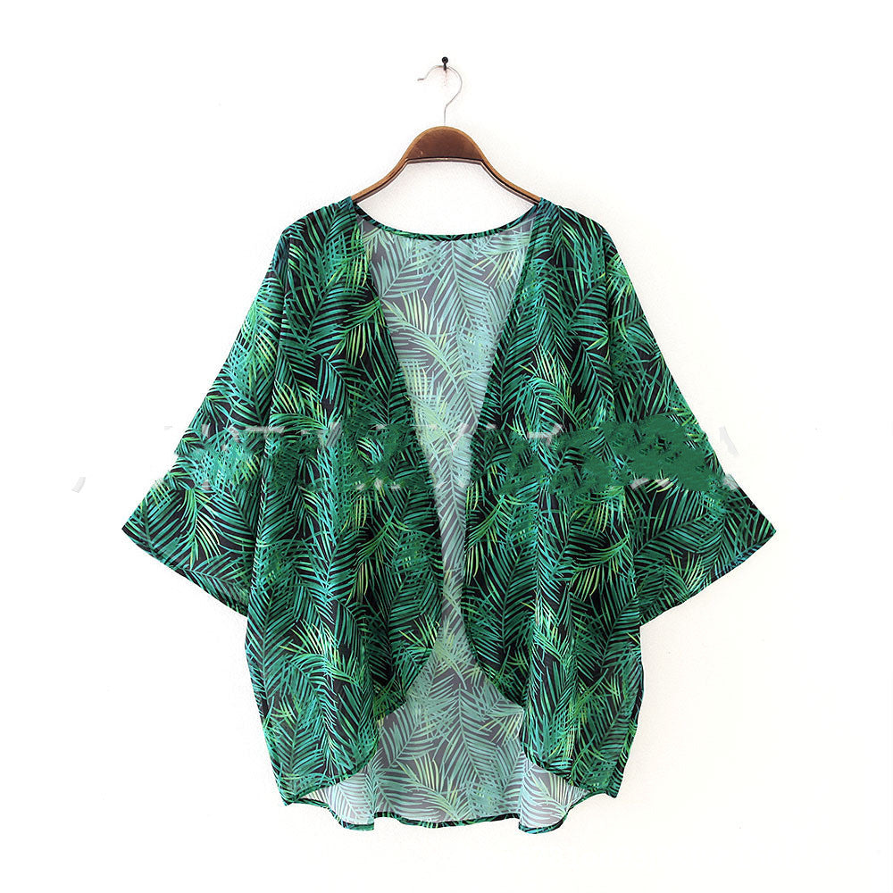 Printed beach sun proof shirt Chiffon cardigan