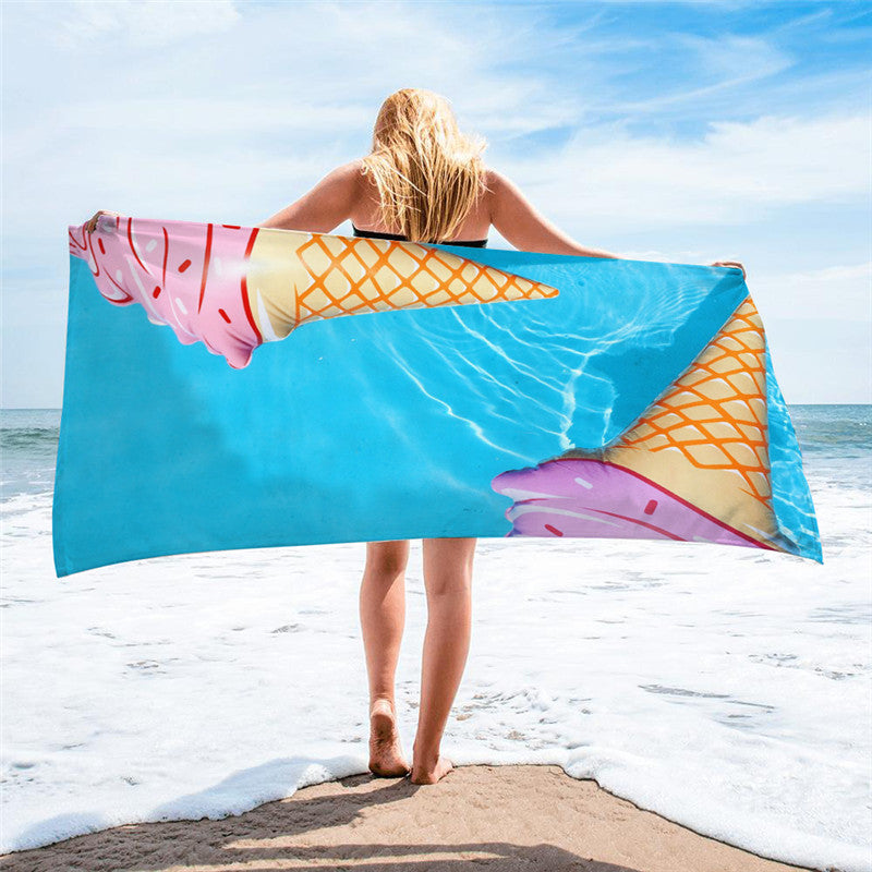 Ice cream printed Square Beach Towel