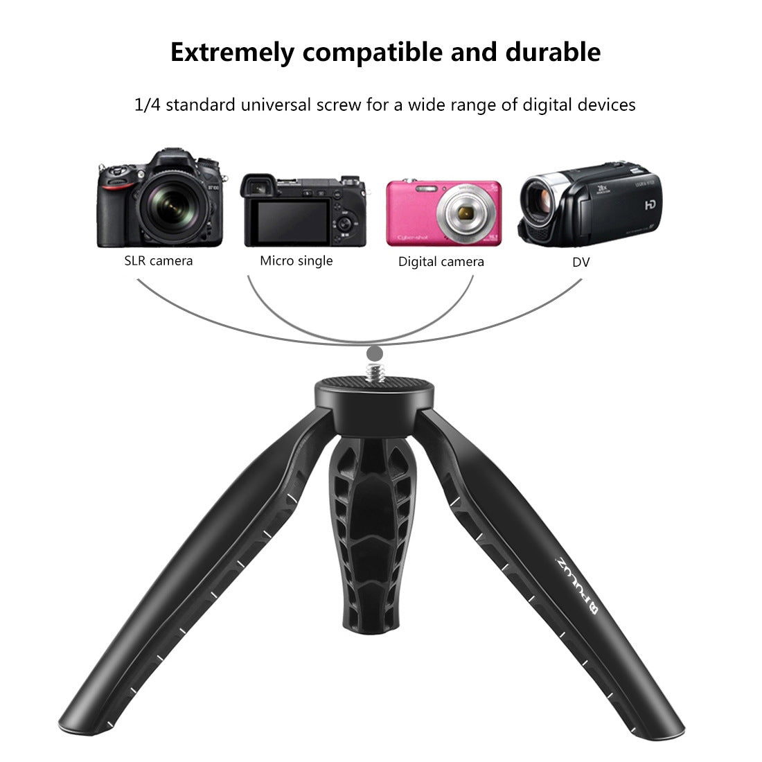 Durable desktop tripod