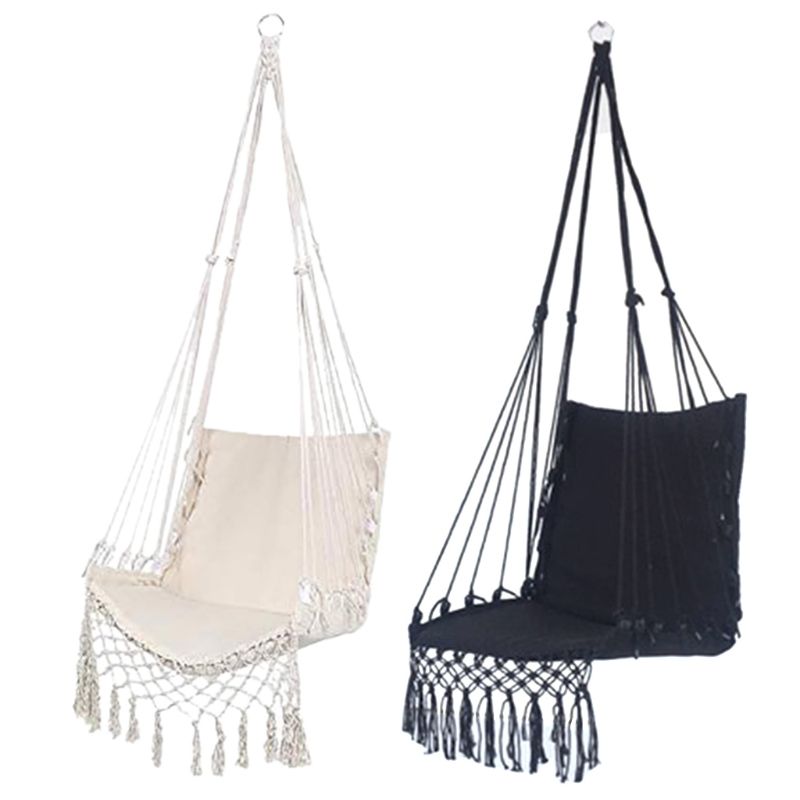 Stylish Macrame Swing Chair with Adjustable Height