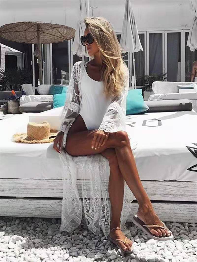 Embroidered sexy beach blouse