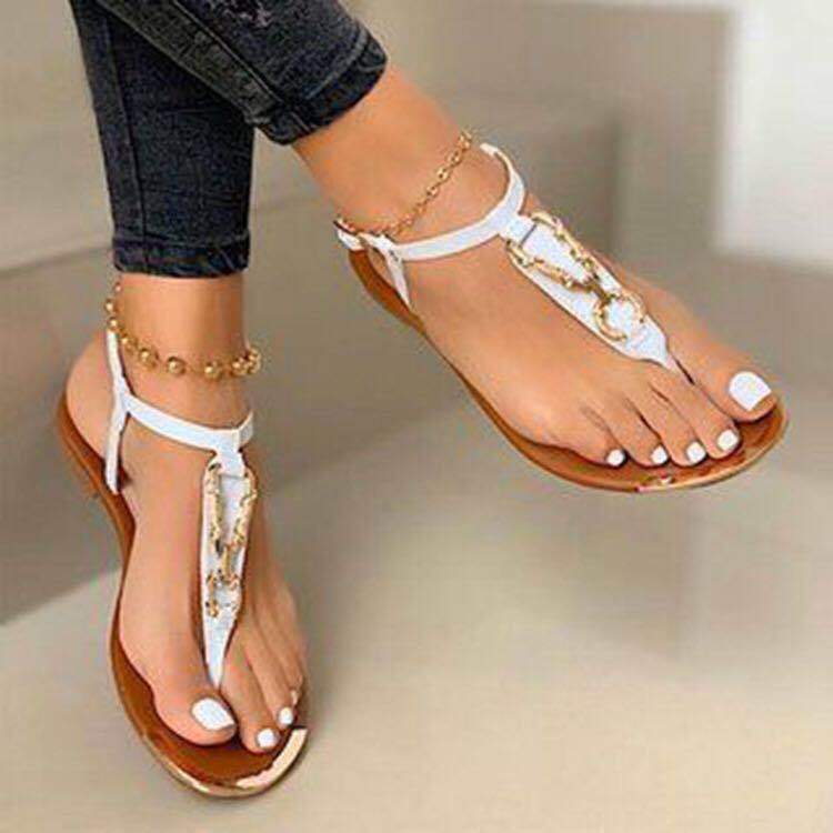 Fashion Round Toe Herringbone Beach Thong Sandals