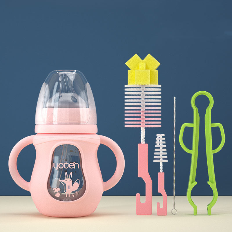 BPA-free Baby Bottle with Easy-to-Clean Silicone Straw