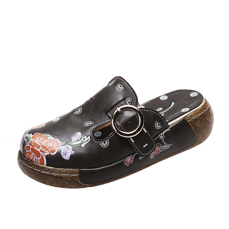 Women's Printed Clogs Slip-on Platform Beach Sandals