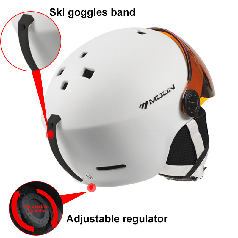 Adjustable Ski Helmet with Built-in Goggles