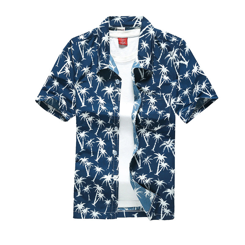 Printed beach short sleeve shirt