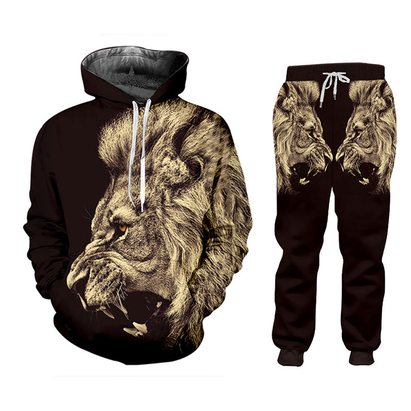 Casual Men's Tracksuit Hoodie Pants D Printing