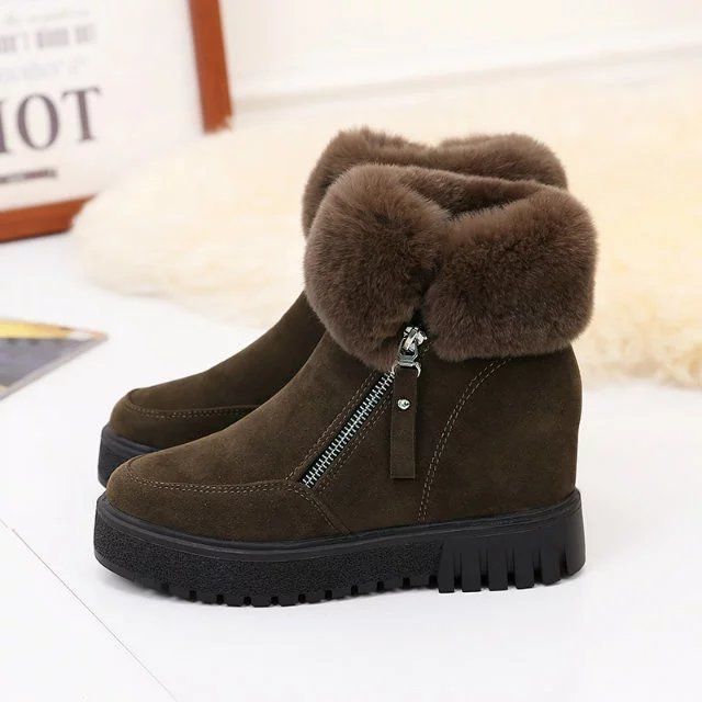 Inner Heightening Snow Boots Women Short Hairy Short Boots