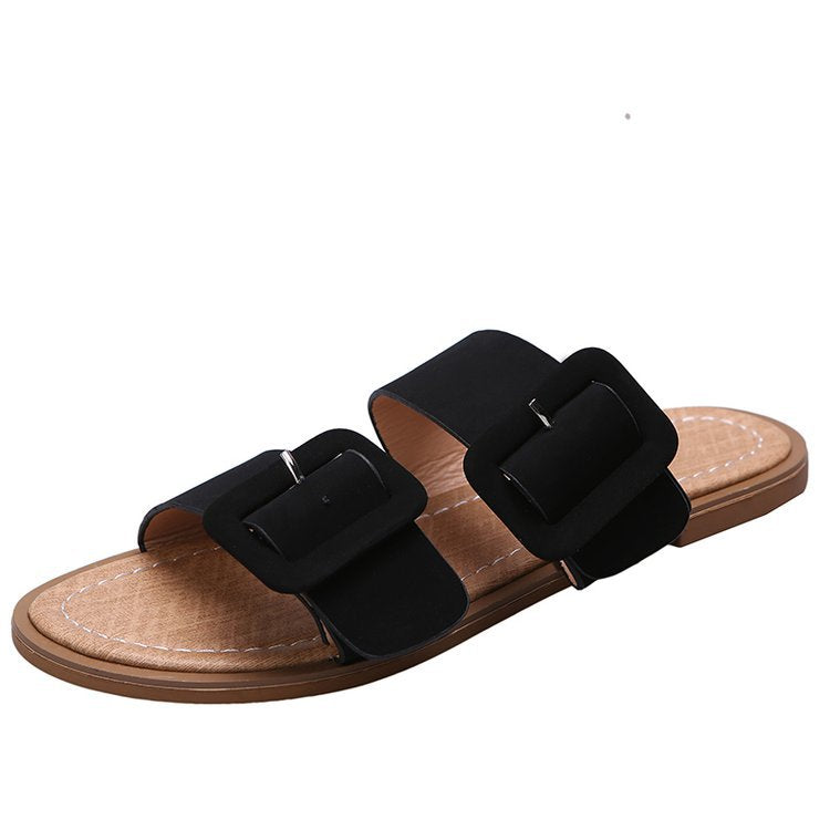 Summer Flip Flops Beach Belt Buckle Casual Sandals