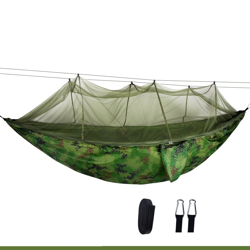 Lightweight Mosquito-Proof Double Hammock with Densified Mesh for Outdoor Adventures