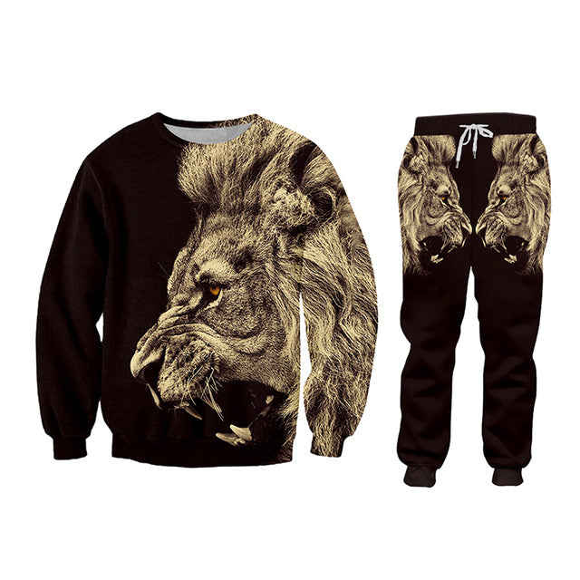 Casual Men's Tracksuit Hoodie Pants D Printing