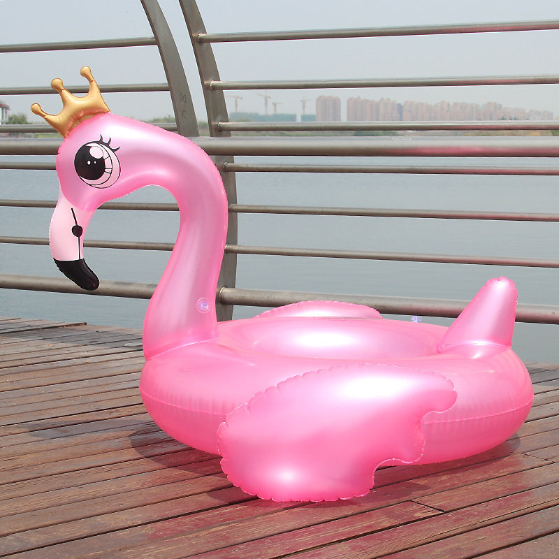 Inflatable flamingo swim ring