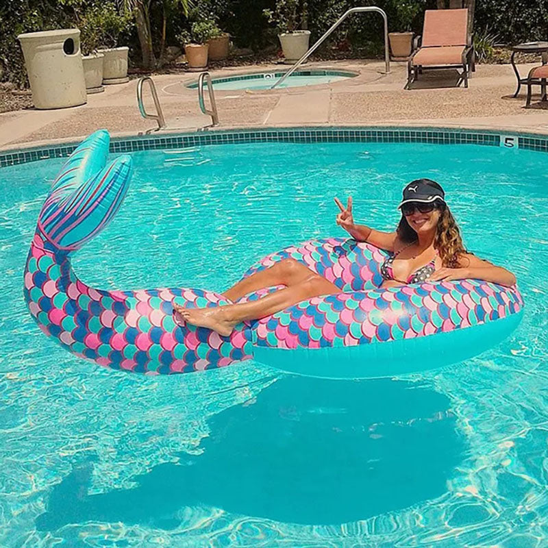 stylish and trending mermaid shaped swim tube