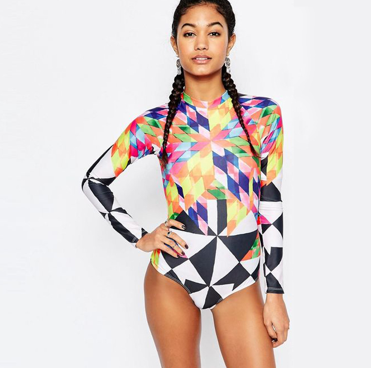 Long Sleeve One Piece Swimsuit -For Women