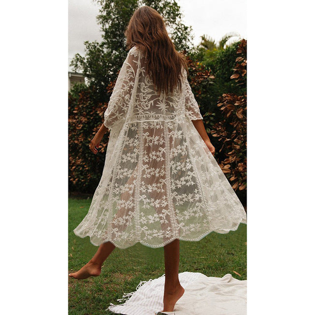 Women Crochet Knitted Cover Up