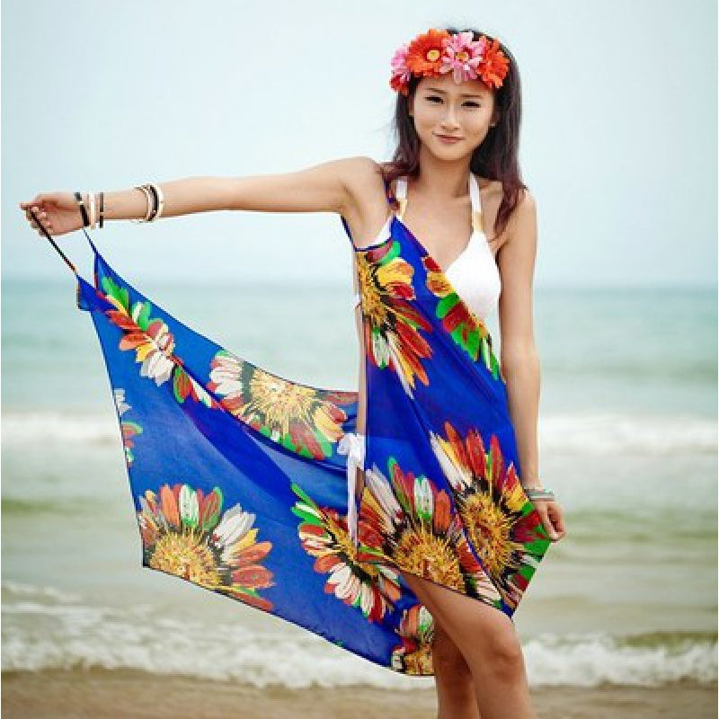 Beach towel and veil seaside vacation bikini swimsuit blouse