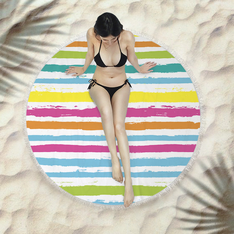 Colorful Fringed Beach Blanket for Relaxing Days in the Sun