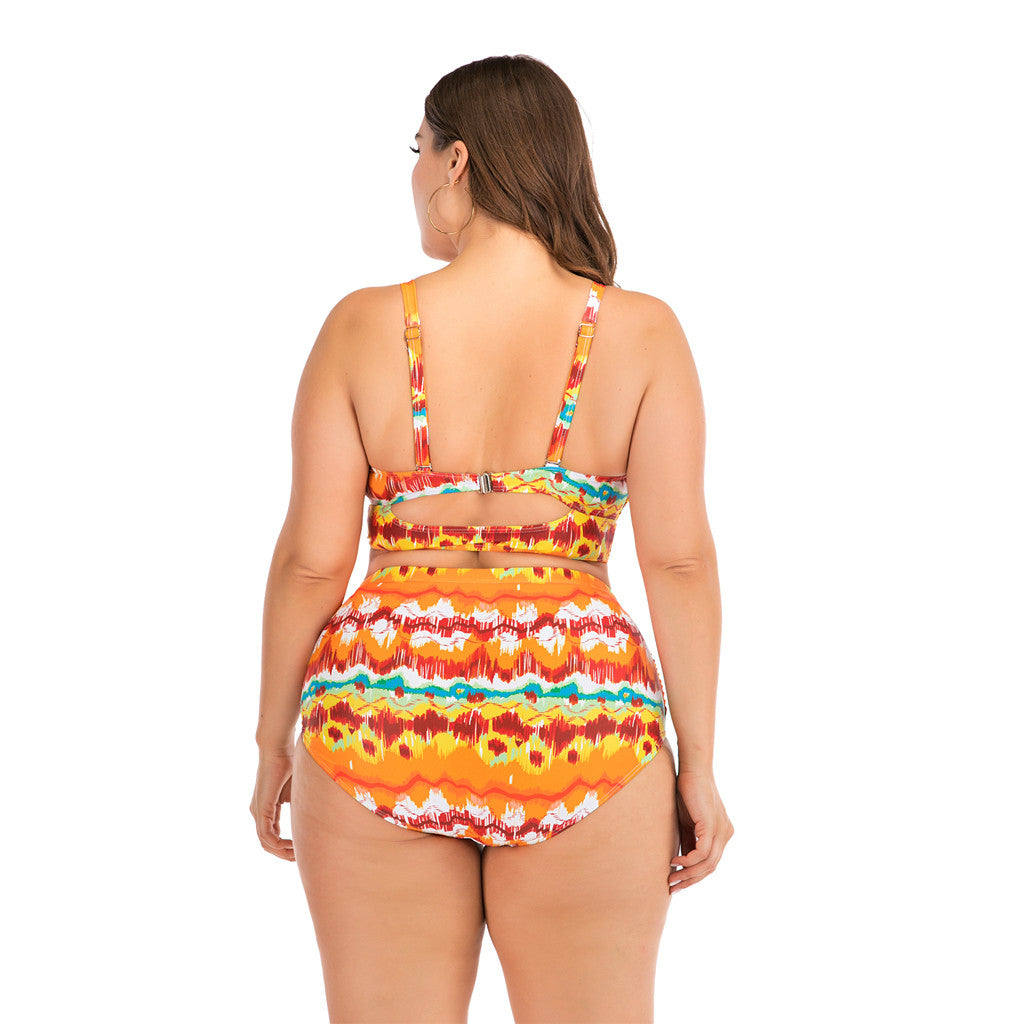 Plus size split swimsuit