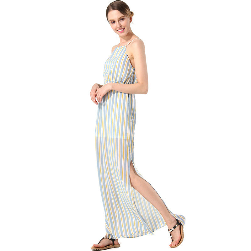 Sexy Sling Striped Jumpsuit Holiday Beach Dress