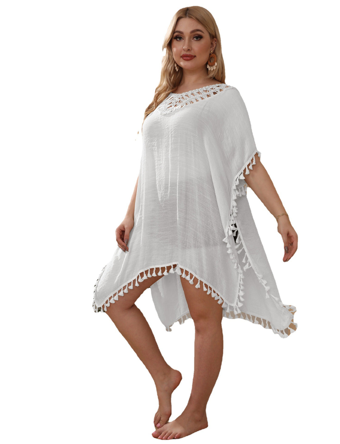 Fringed Loose Beach Blouse Women's Dress