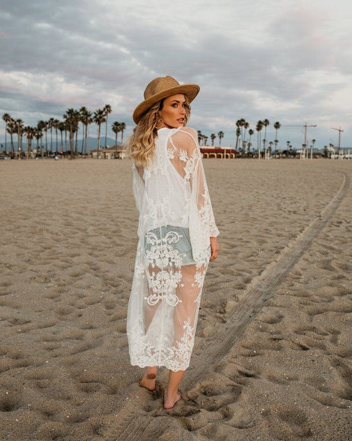 Mesh beach holiday blouse