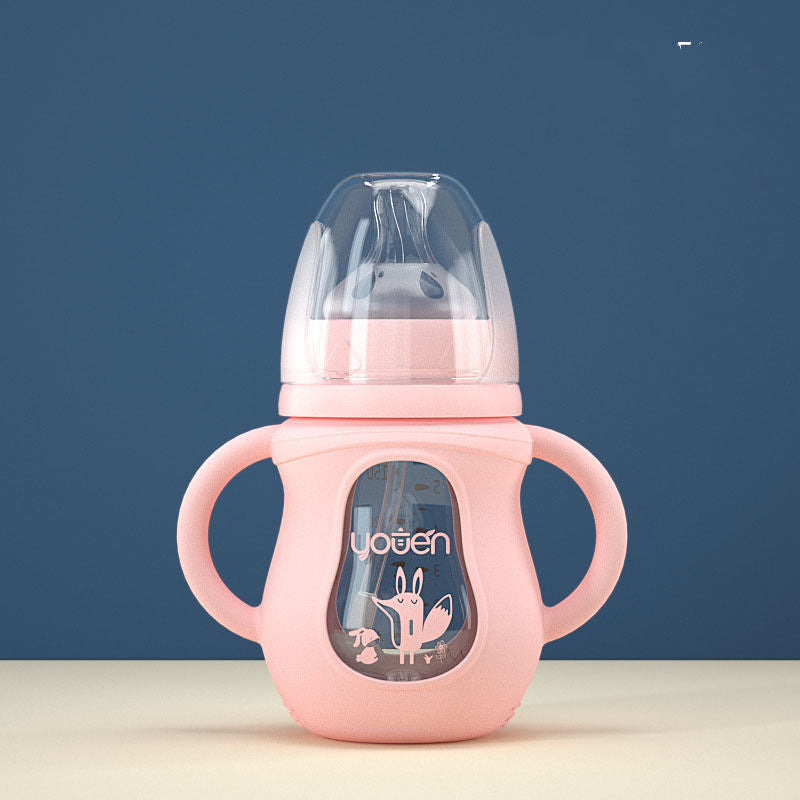 Silicone Baby Bottle with Straw -Leak proof