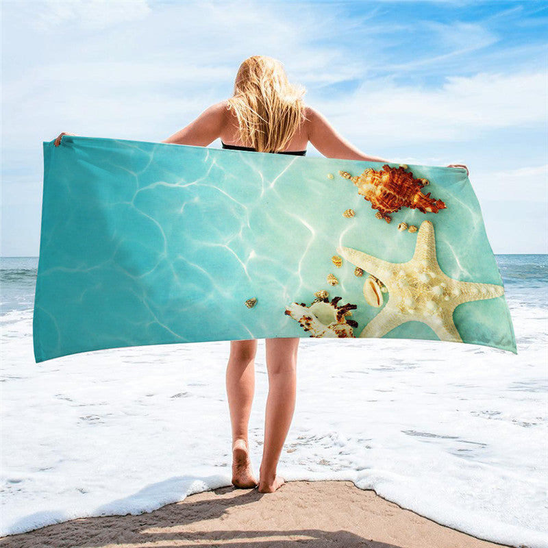 Starfish Square Beach Towel