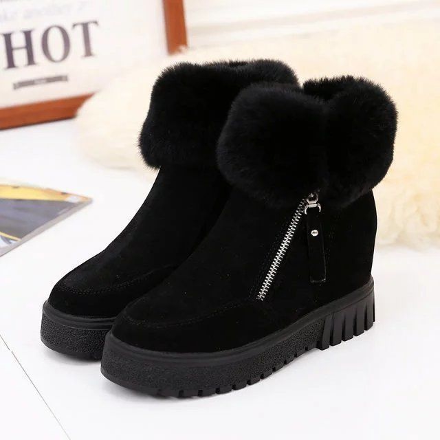 Inner Heightening Snow Boots Women Short Hairy Short Boots