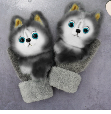 Cartoon Animal Autumn And Winter Warm Mittens