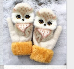 Cartoon Animal Autumn And Winter Warm Mittens