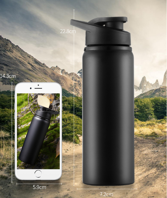 Portable water bottle for outdoor