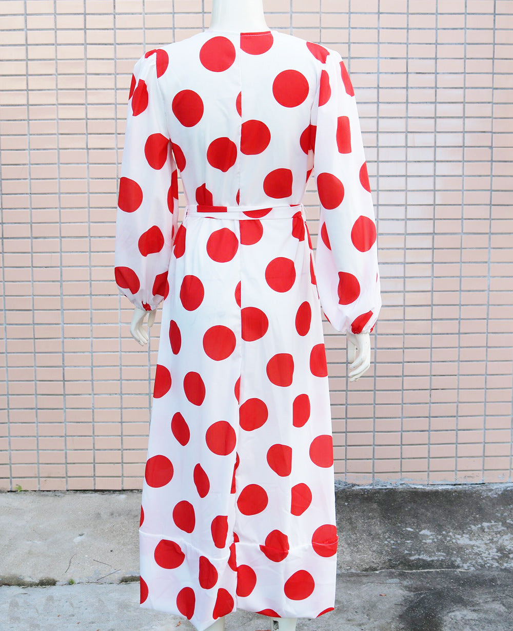 Polka Dot Chiffon Beach Holiday Dress