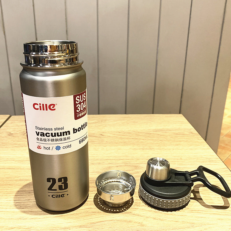 Stainless Steel Sports Water Bottle with Vacuum Insulation and Large Capacity