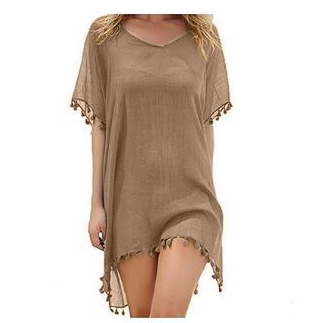 Fringed Ball Beach Blouse