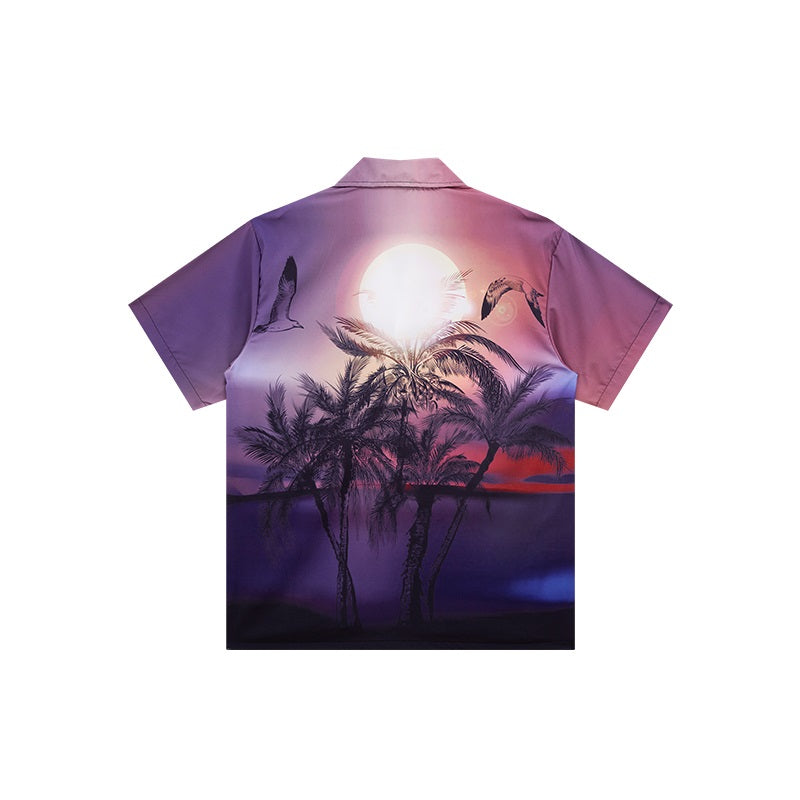 Men's Short Sleeve Casual Hawaiian Beach Flower Shirt