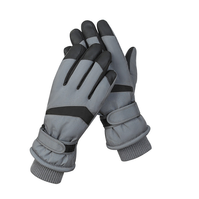 Men's And Women's Outdoor Cycling Can Touch The Screen Warm Plus Velvet Gloves