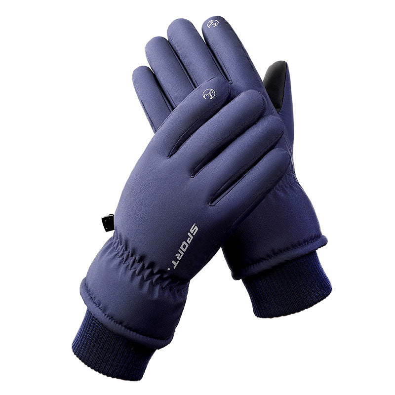 Men's And Women's Outdoor Cycling Can Touch The Screen Warm Plus Velvet Gloves