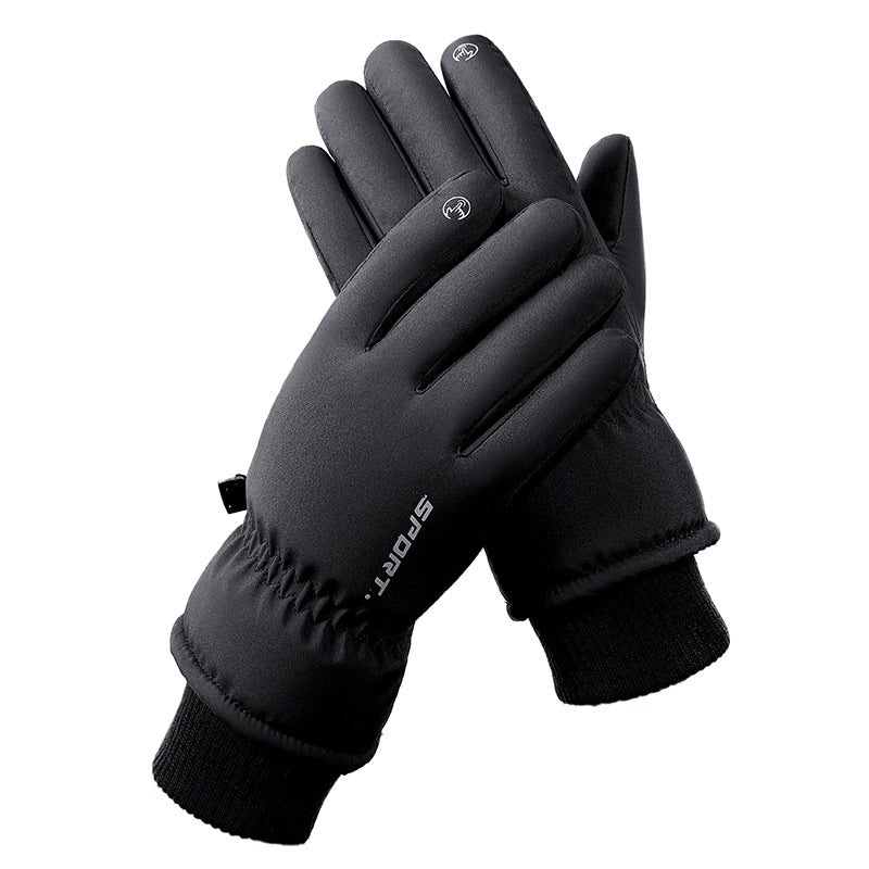 Men's And Women's Outdoor Cycling Can Touch The Screen Warm Plus Velvet Gloves