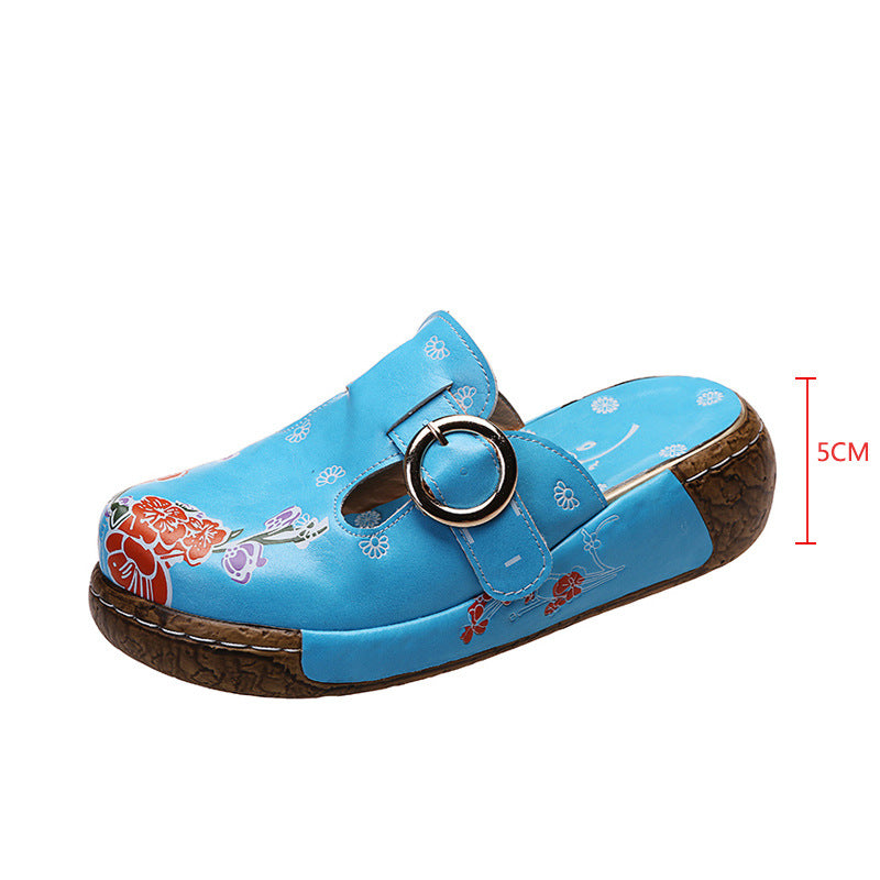 Women's Printed Clogs Slip-on Platform Beach Sandals