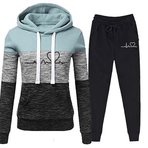 Casual Trackskuit Women Two Piece Set Suit Female Hoodies