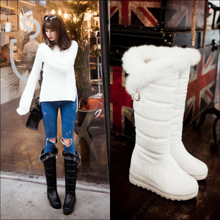 Rabbit Fur Platform Warm Snow Boots