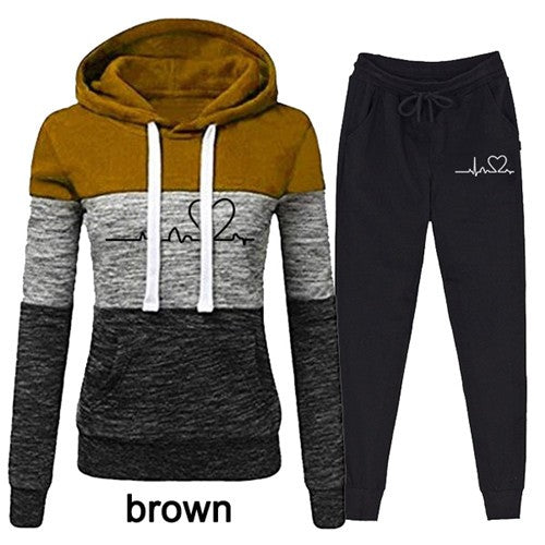 Casual Trackskuit Women Two Piece Set Suit Female Hoodies