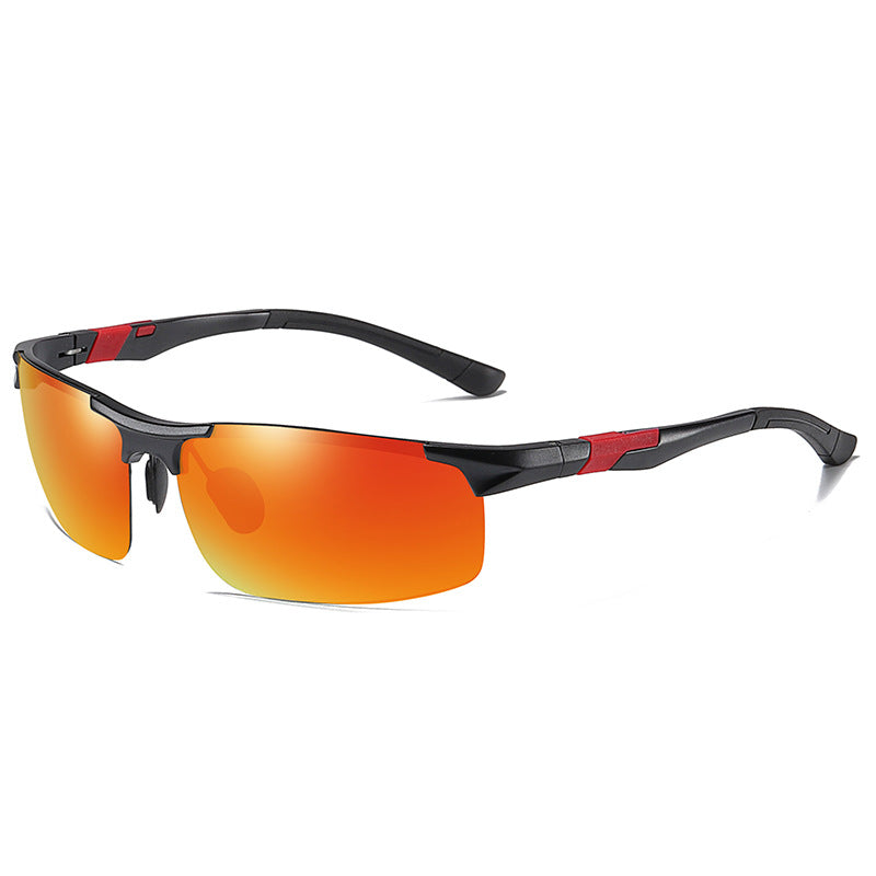 polarized half-rim sunglasses