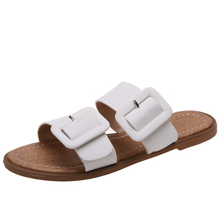 Summer Flip Flops Beach Belt Buckle Casual Sandals