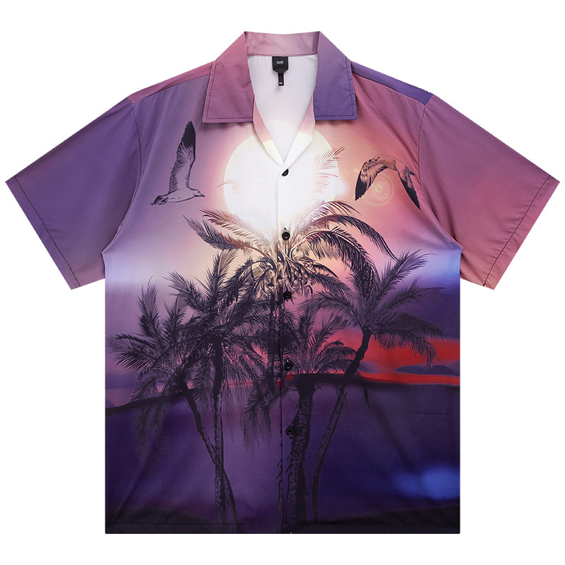 Men's Short Sleeve Casual Hawaiian Beach Flower Shirt