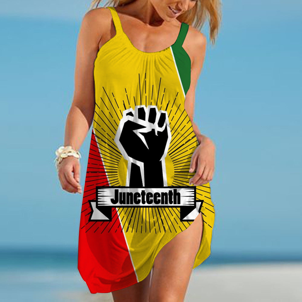 New European And American Suffragette Beach Dress