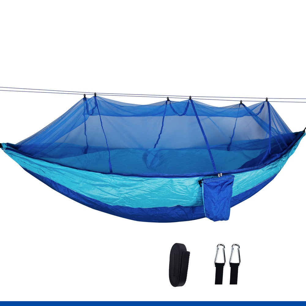 Lightweight Mosquito-Proof Double Hammock with Densified Mesh for Outdoor Adventures