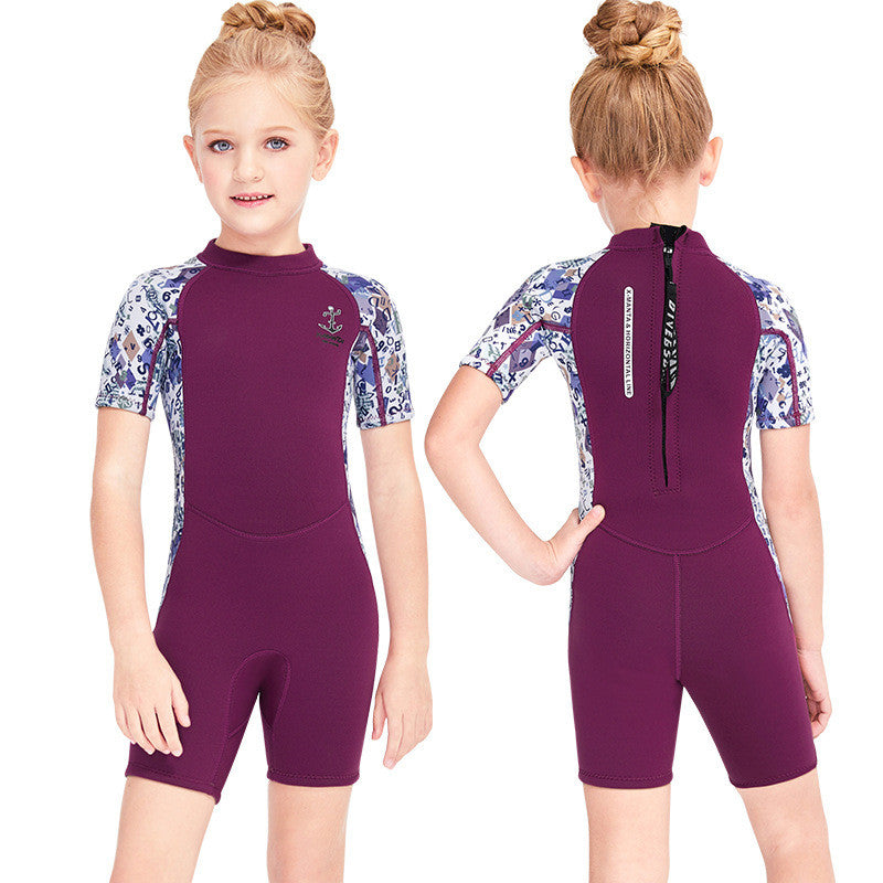 Short Sleeve Surfing Wetsuit -For Children