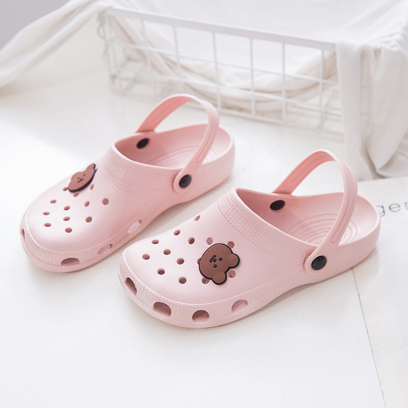 Female Summer Fashion Girl Lovely Beach Sandals Baotou Shoes Outdoor Home Slippers